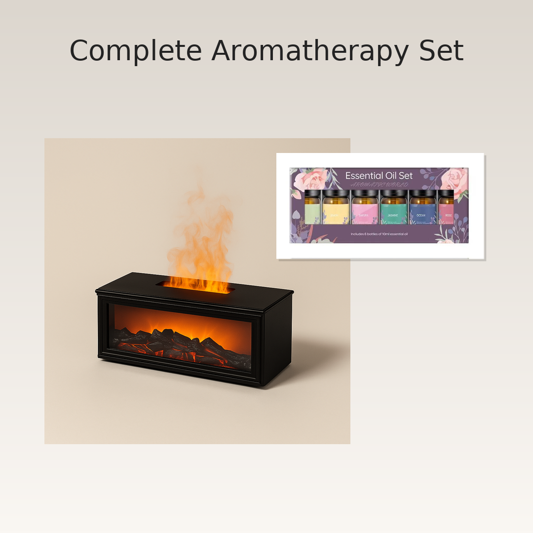 Flame Diffuser with Essential Oils - Black