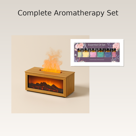 Flame Diffuser with Essential Oils - Light Wood