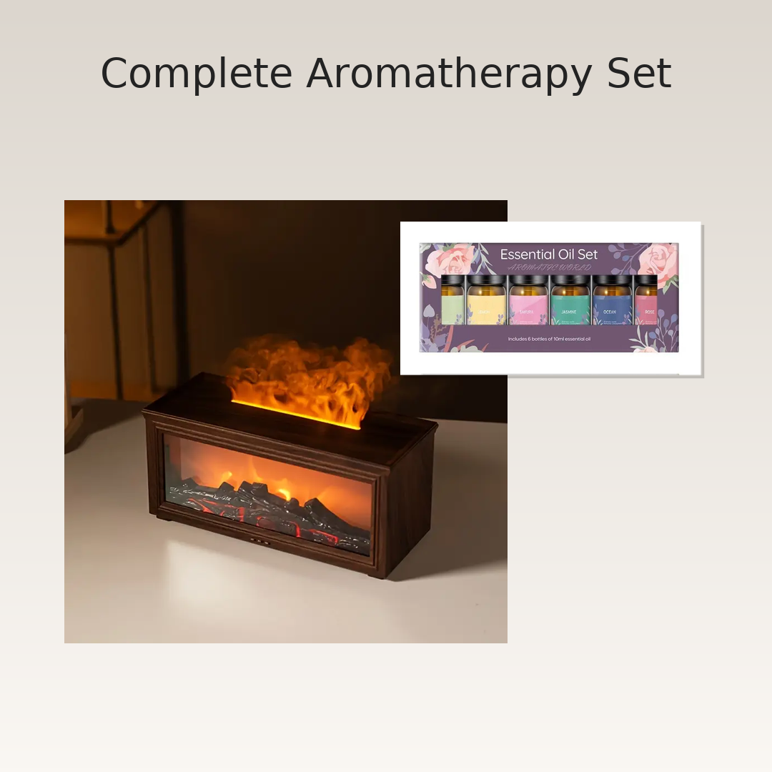 Flame Diffuser with Essential Oils - Brown